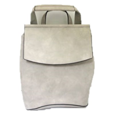 UN00692-LT GREY PU LEATHER MEDIUM BACKPACK